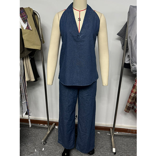 Lucia - Conjunto de mujer de dos piezas en denim