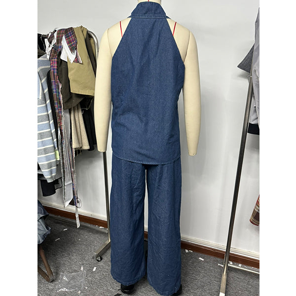 Lucia - Conjunto de mujer de dos piezas en denim