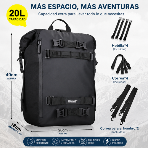 AURA Adventure Bag | Bolsa Impermeable Modular para Moto