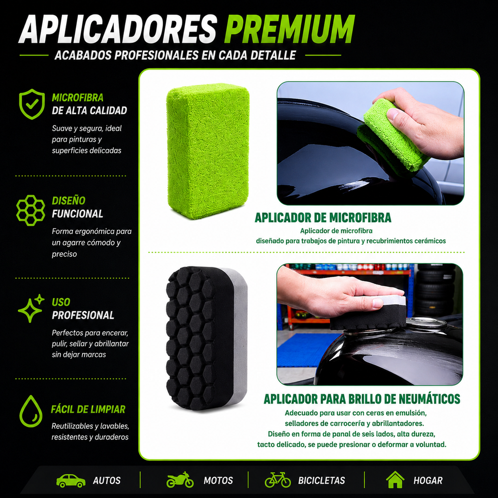 Kit Profesional de Limpieza para Moto | Cepillos Premium, Microfibra y Accesorios | AURA Moto Care Kit