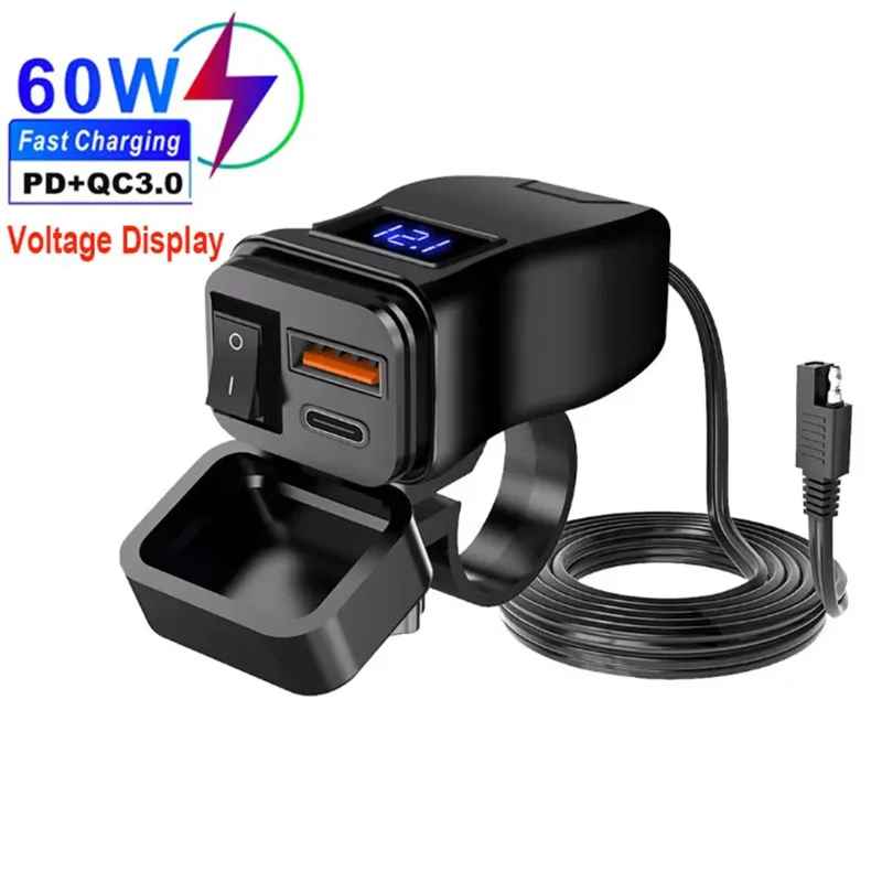 Cargador USB Rápido 60W para Moto | AURA