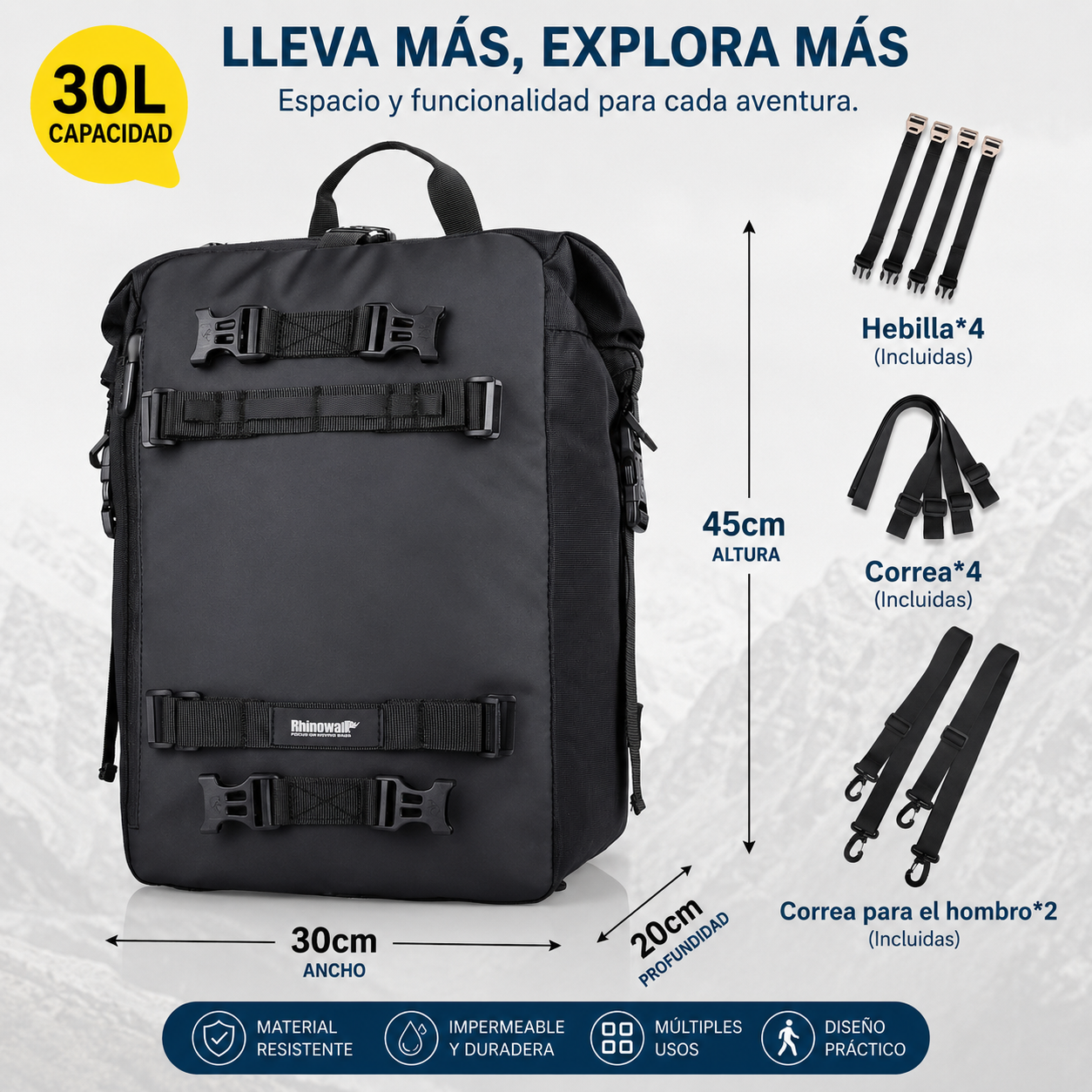 AURA Adventure Bag | Bolsa Impermeable Modular para Moto