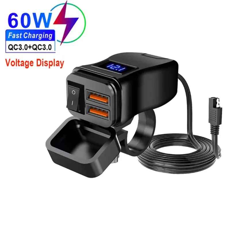Cargador USB Rápido 60W para Moto | AURA