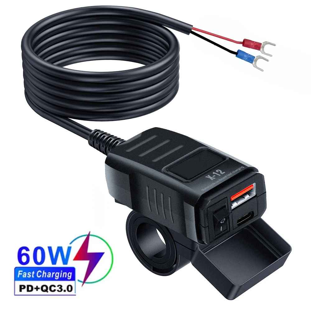 Cargador USB Rápido 60W para Moto | AURA