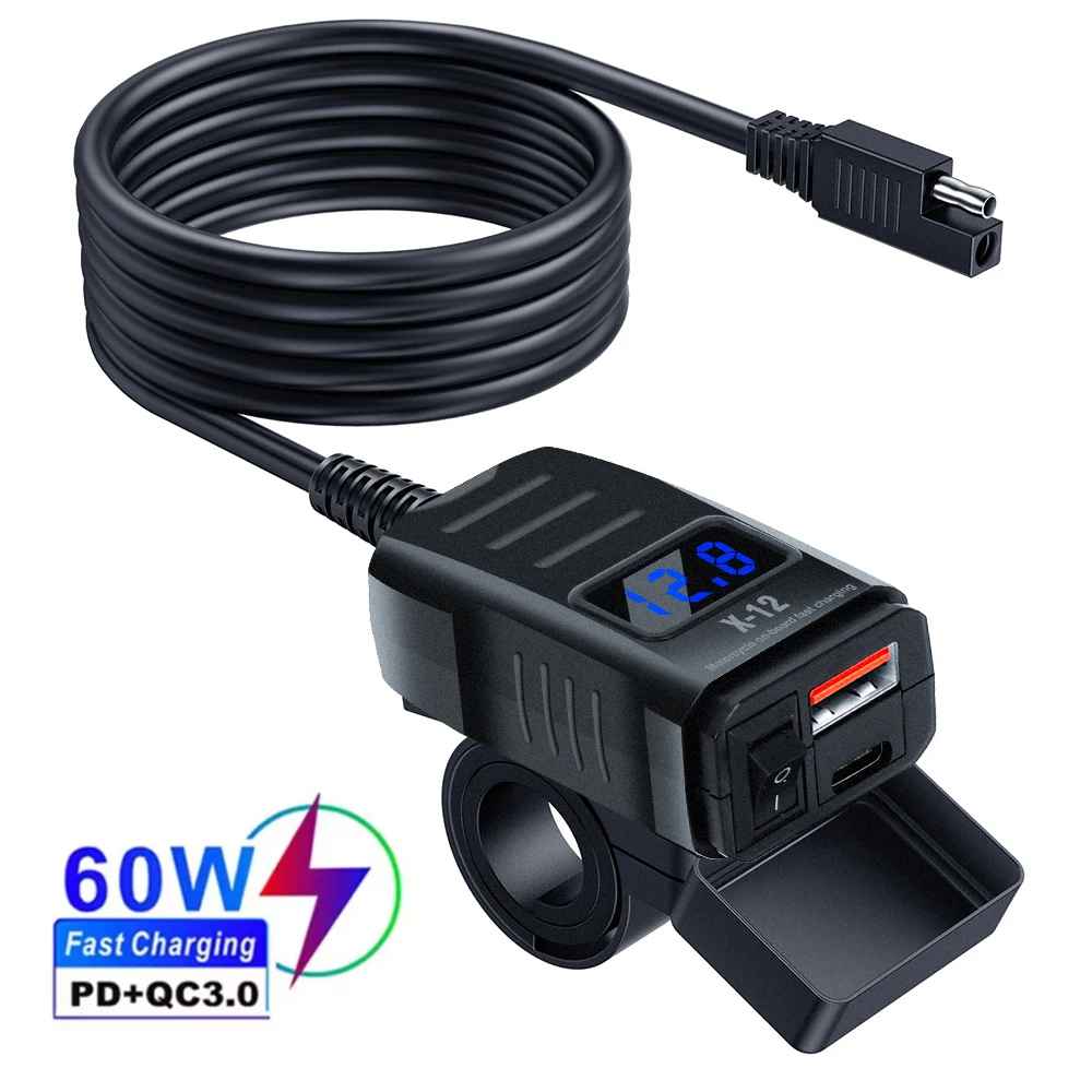 Cargador USB Rápido 60W para Moto | AURA
