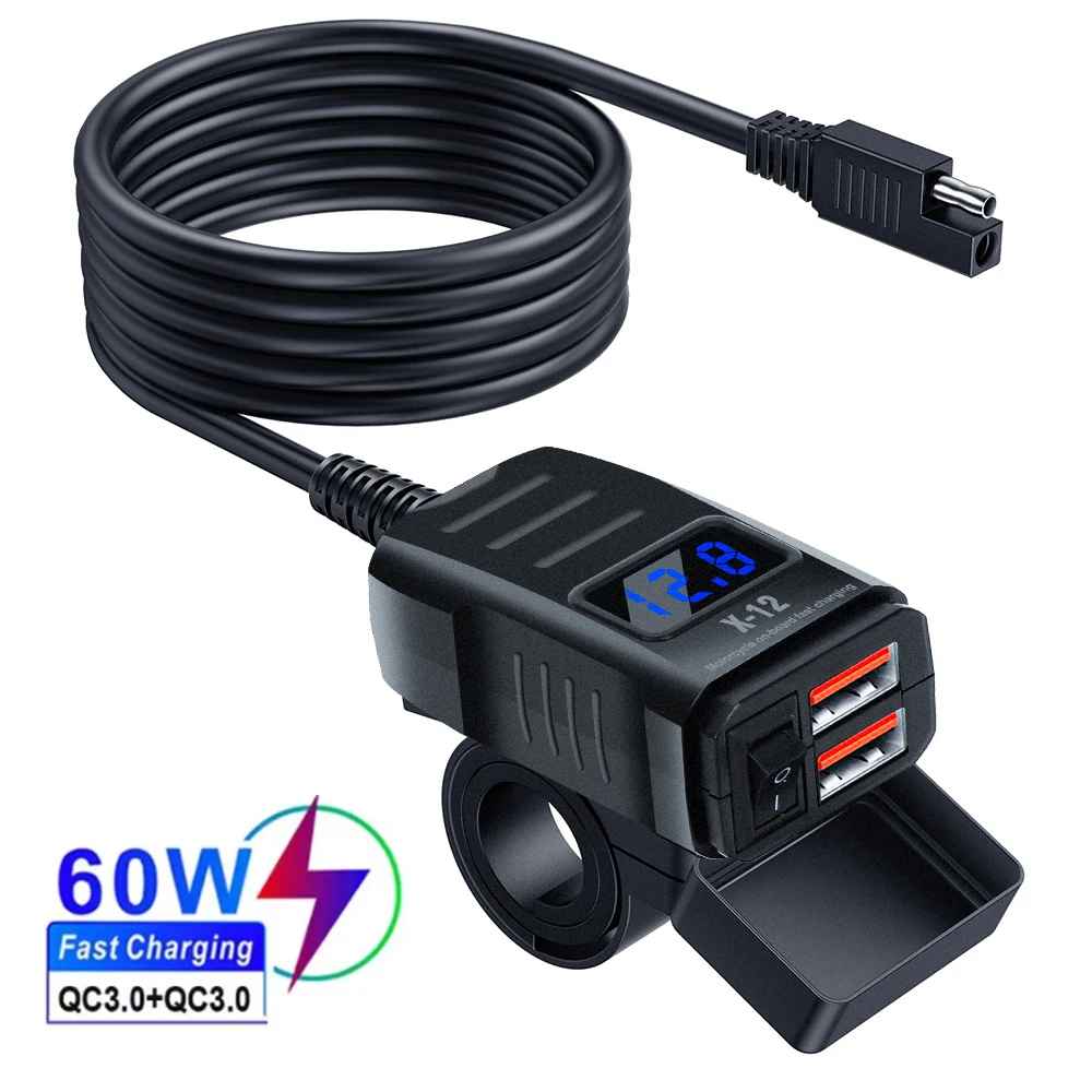 Cargador USB Rápido 60W para Moto | AURA